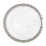 33Cm Embossed Charger Plate With Silver Rim