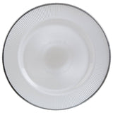 33Cm Embossed White Glass Charger Plate