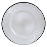 27Cm Embossed White Glass Diner Plate