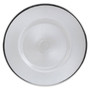 27Cm Embossed White Glass Diner Plate