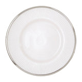 21Cm Embossed White Glass Side Plate