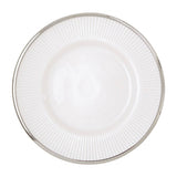 21Cm Embossed White Glass Side Plate