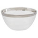 15Cm Embossed Glass Bowl With Silver Rim