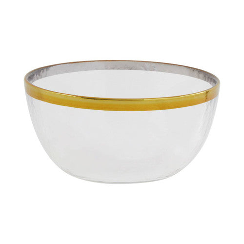 15Cm Glass Bowl With Gold Rim