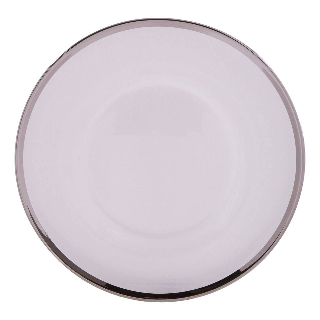 33Cm Plain Charger Plate With Silver Rim