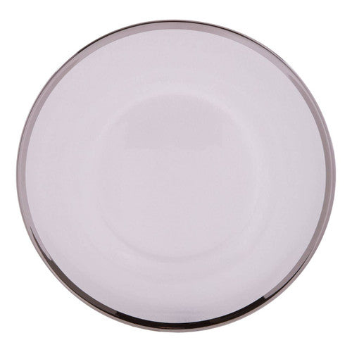 33Cm Plain Charger Plate With Silver Rim