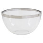 15Cm Plain Glass Bowl With Silver Rim