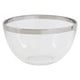 15Cm Plain Glass Bowl With Silver Rim