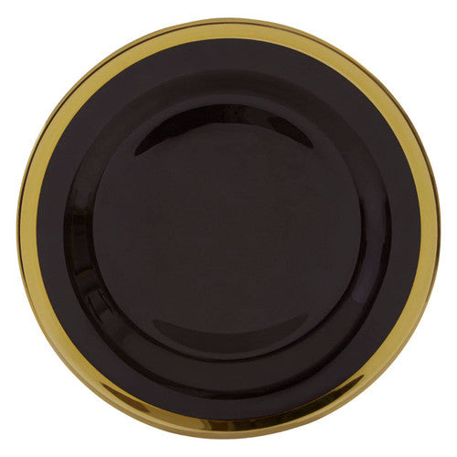 27Cm Black Glass Dinner Plate