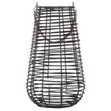Lentigo Large Black Rattan Lantern