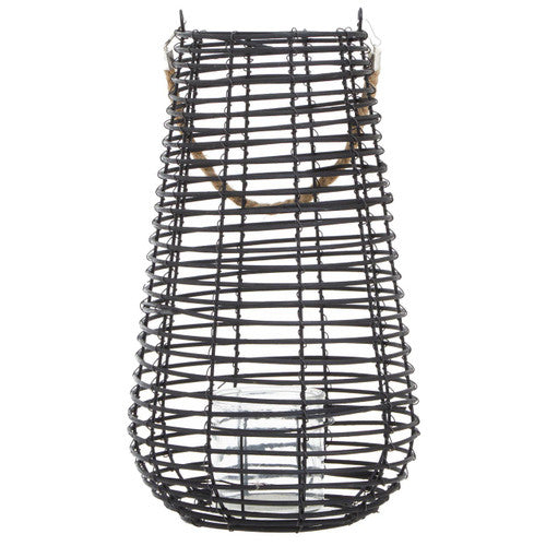 Lentigo Large Black Rattan Lantern