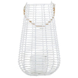 Lentigo Large White Rattan Lantern