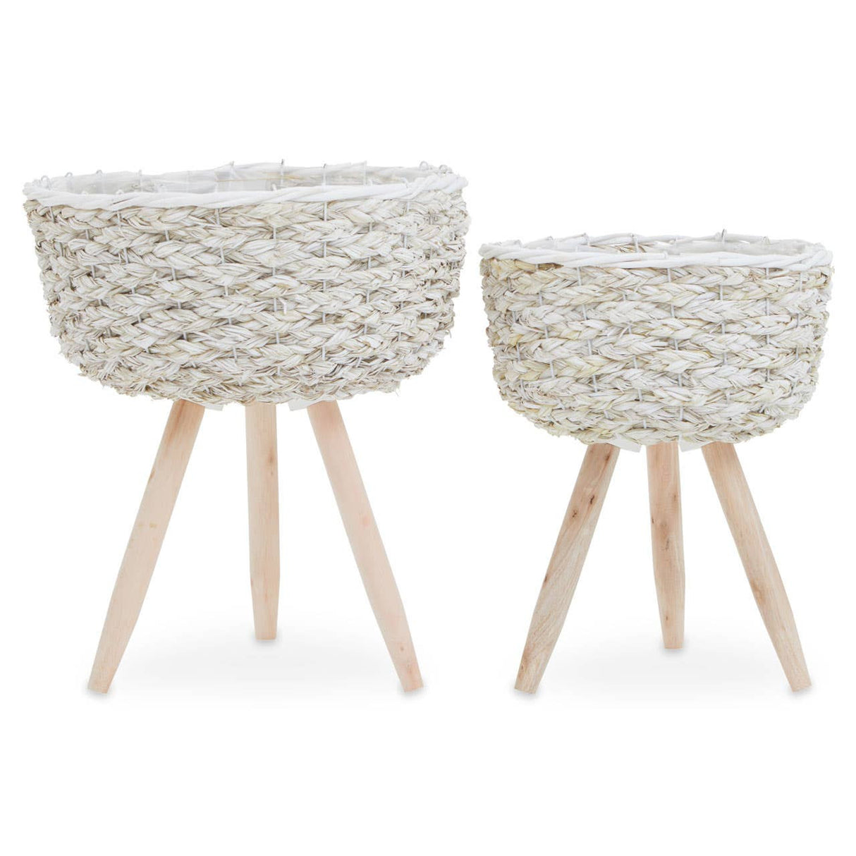 Lentigo Set Of Two White Planters