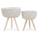 Lentigo Set Of Two White Planters