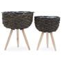 Lentigo Set Of Two Black Planters