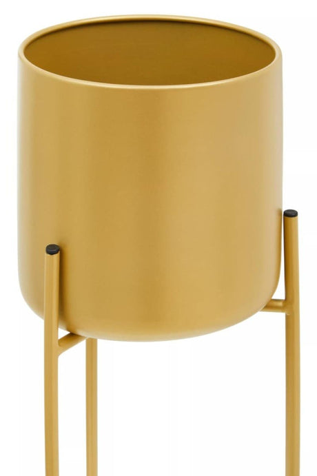 Avento Large Gold Finish Floor Planter