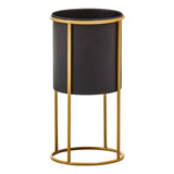 Trosa Small Black And Gold Floor Standing Planter