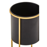 Trosa Small Black And Gold Floor Standing Planter