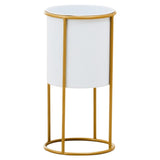 Trosa Small White And Gold Floor Standing Planter