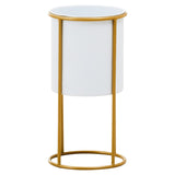 Trosa Small White And Gold Floor Standing Planter