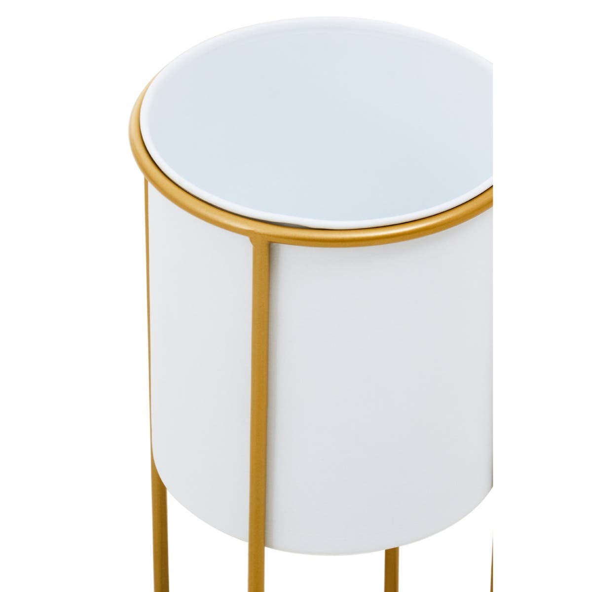 Trosa Small White And Gold Floor Standing Planter