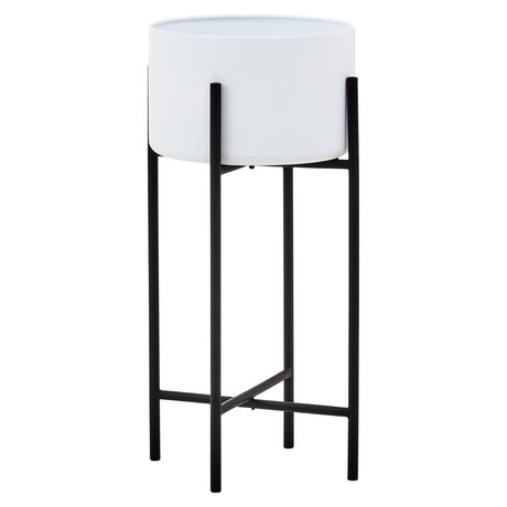 Trosa Large White And Black Floor Standing Planter