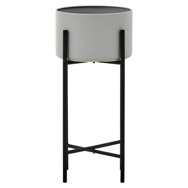 Trosa Large Grey And Black Floor Standing Planter