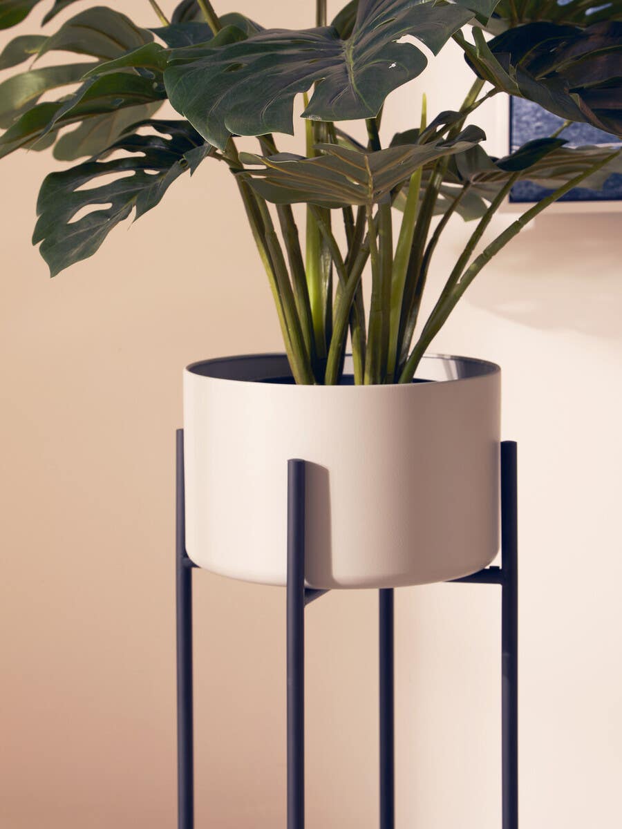 Trosa Large Grey And Black Floor Standing Planter
