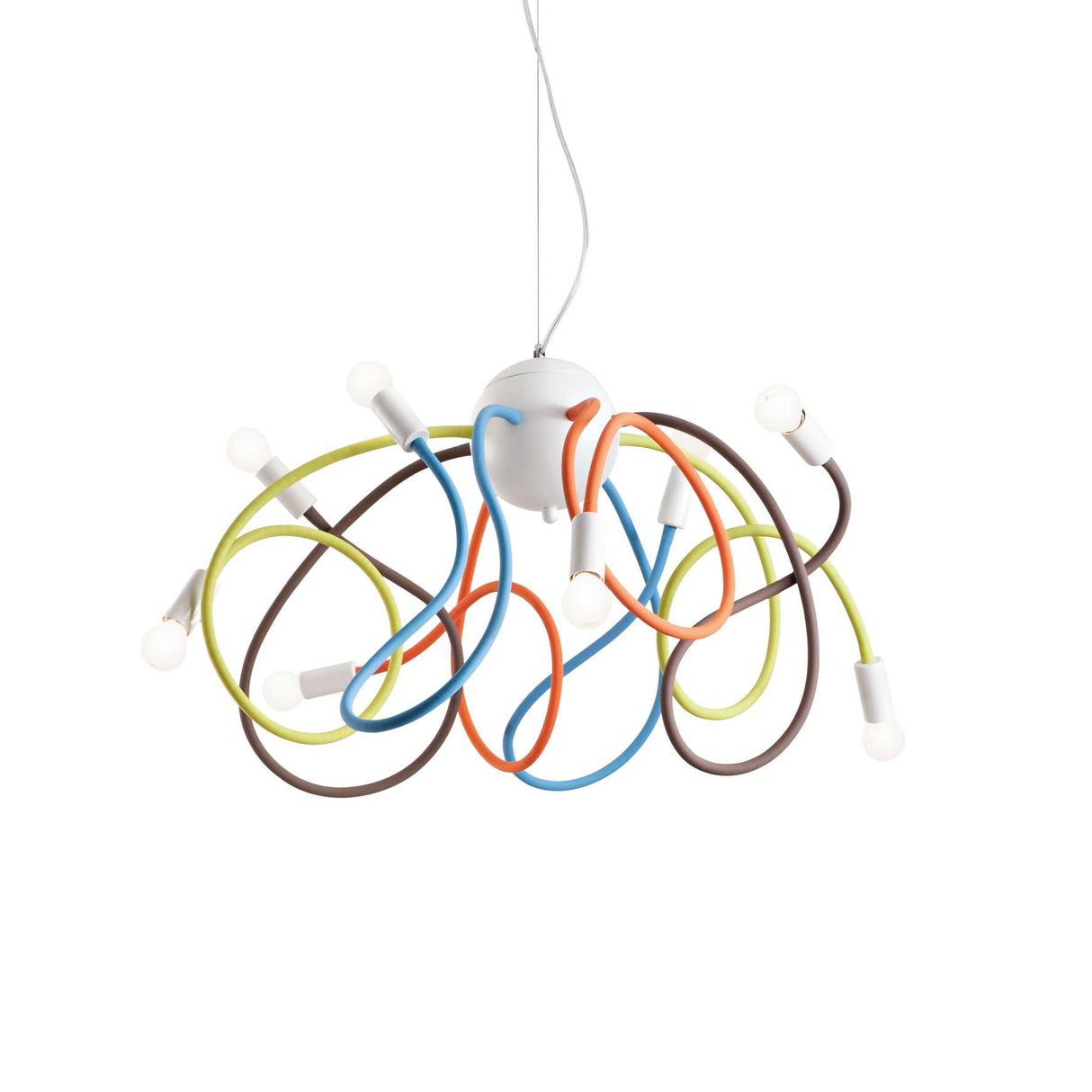 Contemporary Multiflex 8-Light Pendant Fixture - Vibrant Hues