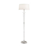 Elegant Forcola Glass Floor Lamp with Classic White Drum Shade