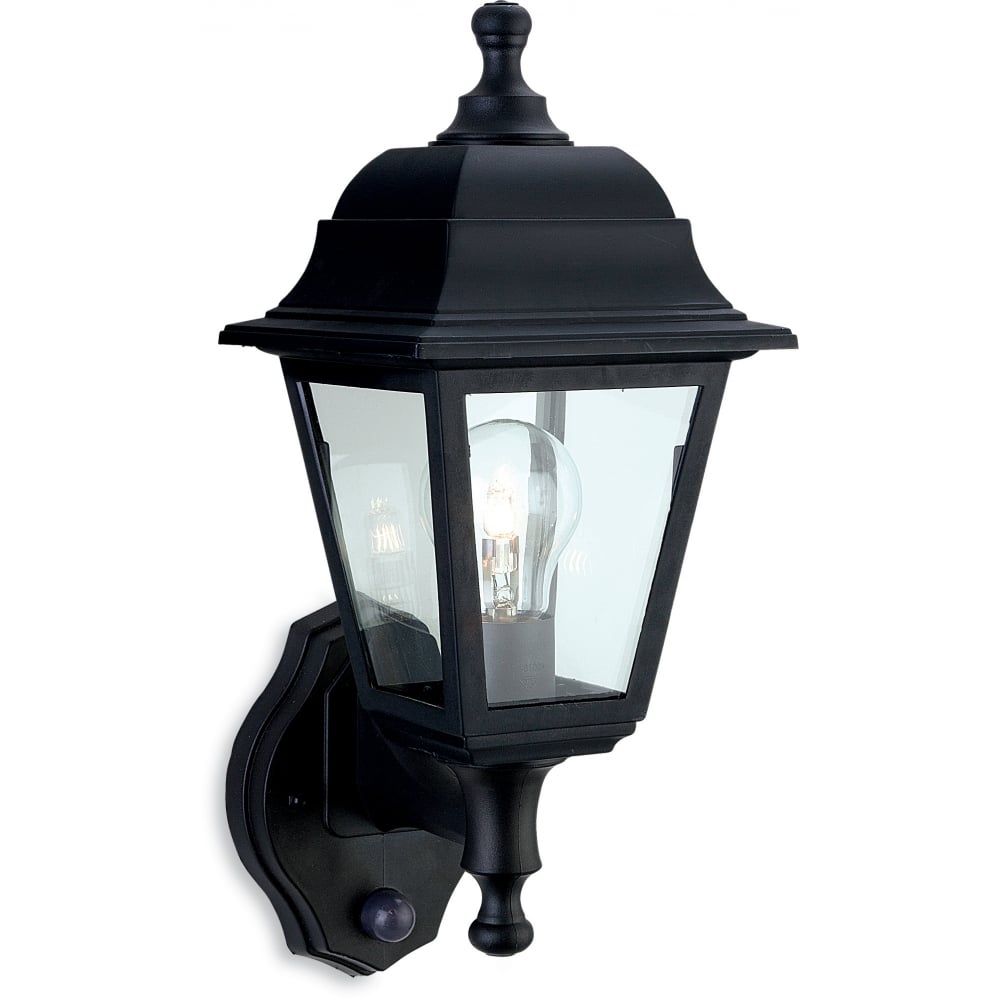 Elegant Black Outdoor Motion Sensor Wall Lantern