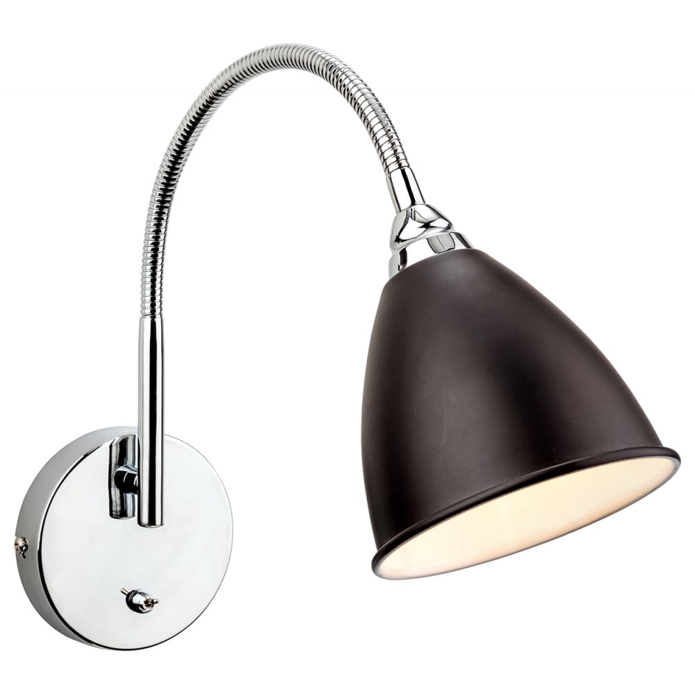 Elegant Adjustable Black and Chrome Wall Sconce