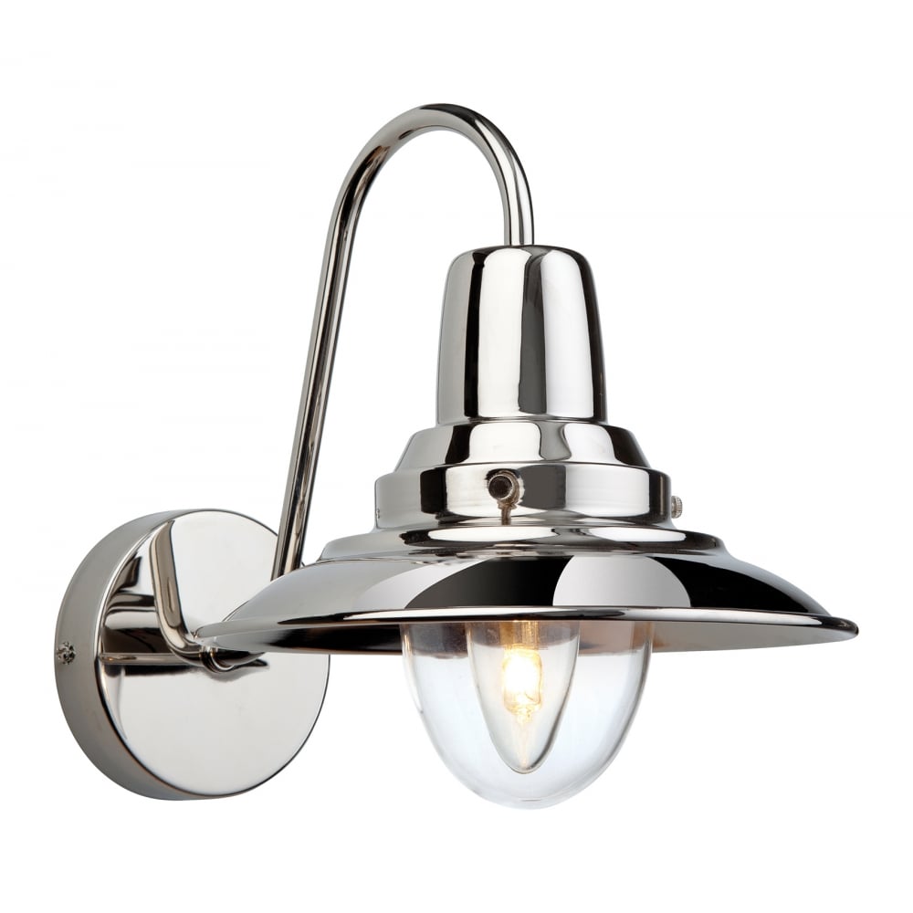 Chrome Coastal Fisherman Wall Sconce Light with Clear Glass