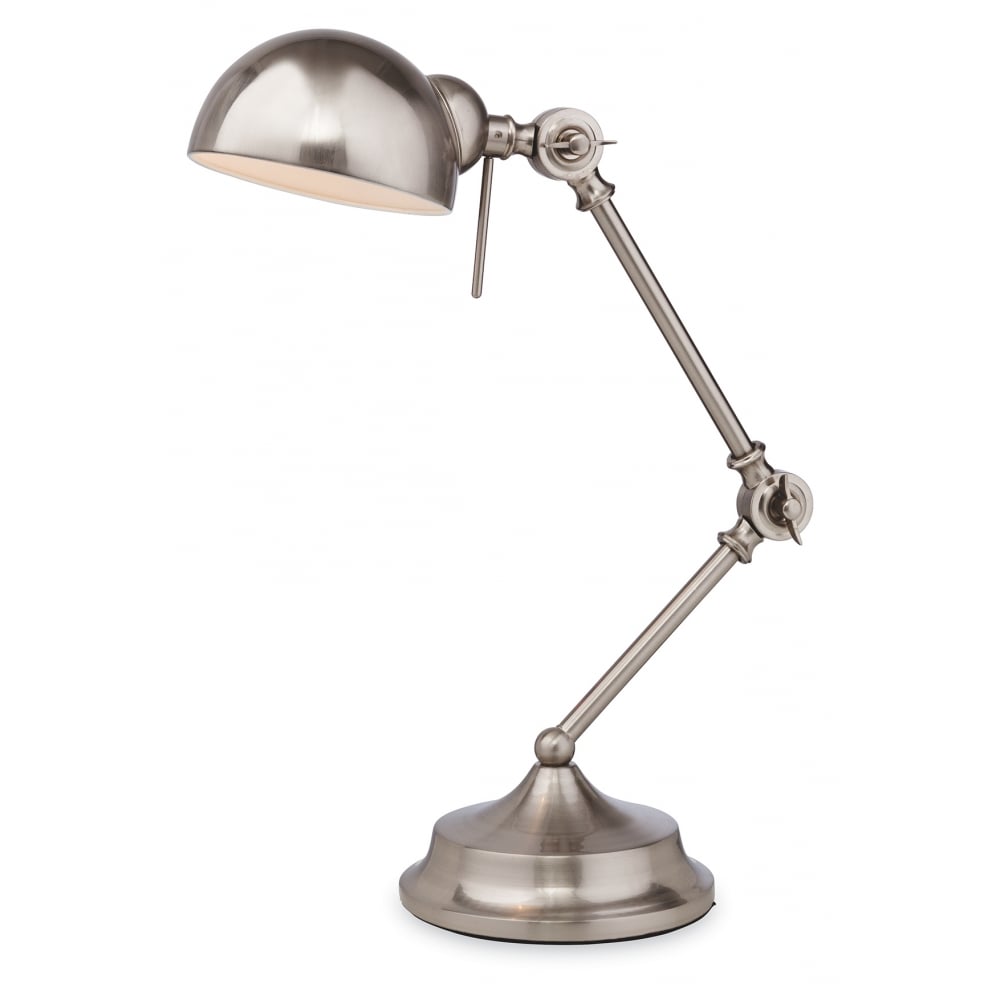 Retro Brushed Steel Adjustable Table Desk Lamp