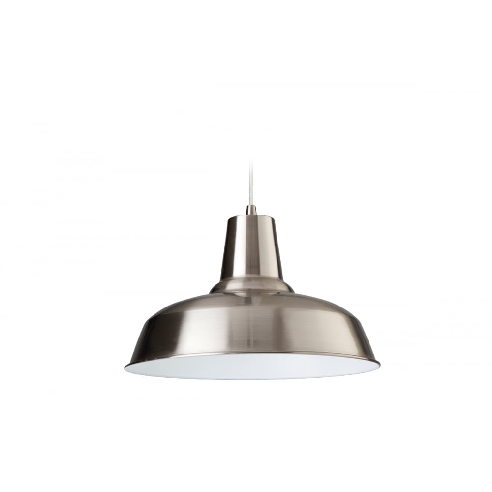Contemporary Bistro Brushed Steel Ceiling Pendant Light