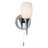 Sleek Chrome Wall Sconce with Opal Glass Shade