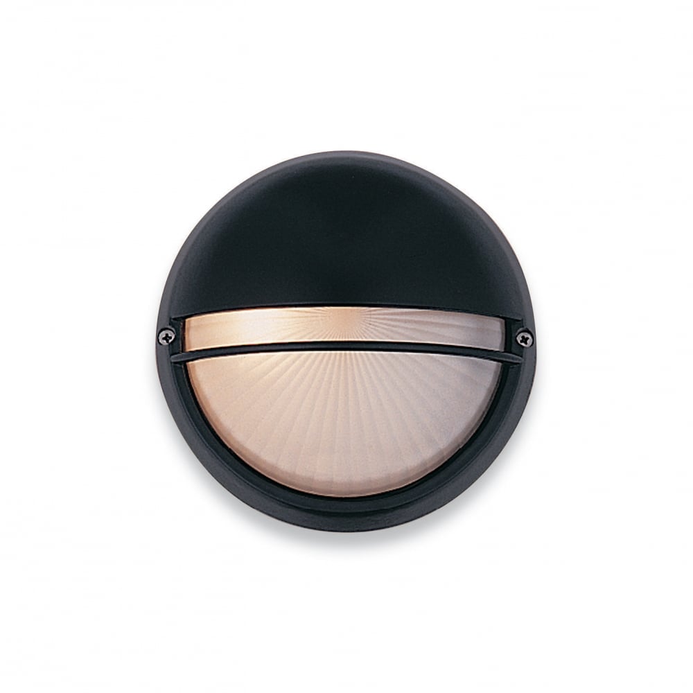 Contemporary Black Nautical Outdoor Wall Sconce with Opal Glass