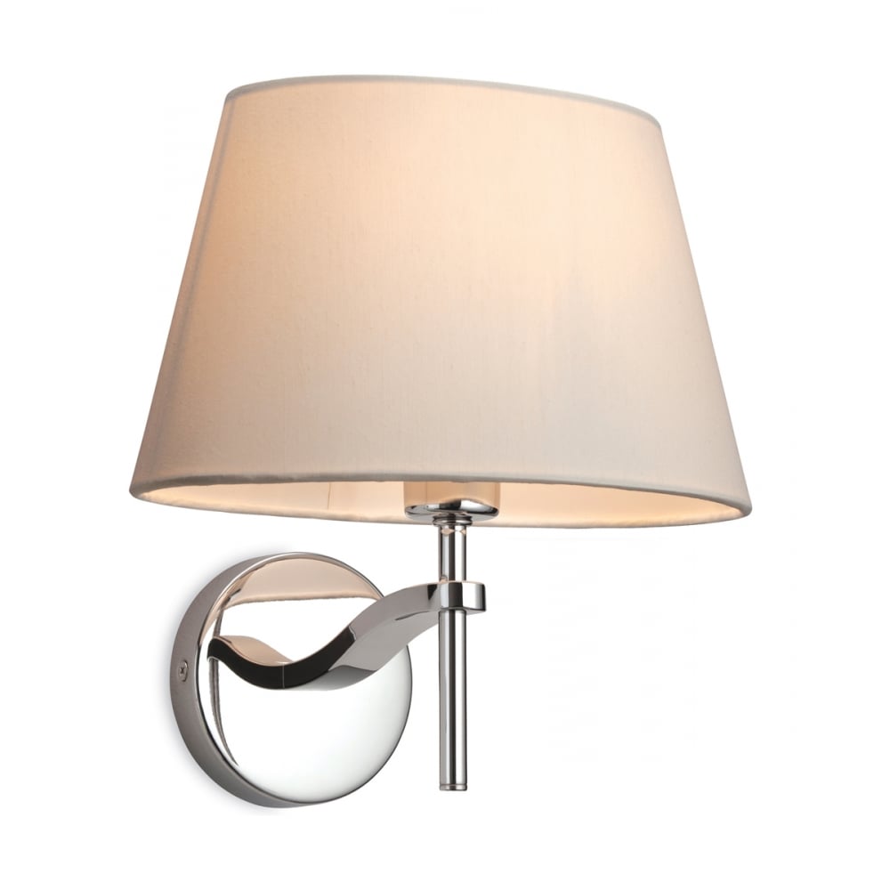 Sleek Chrome Taper Wall Sconce with Elegant Cream Shade