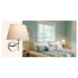 Sleek Chrome Taper Wall Sconce with Elegant Cream Shade