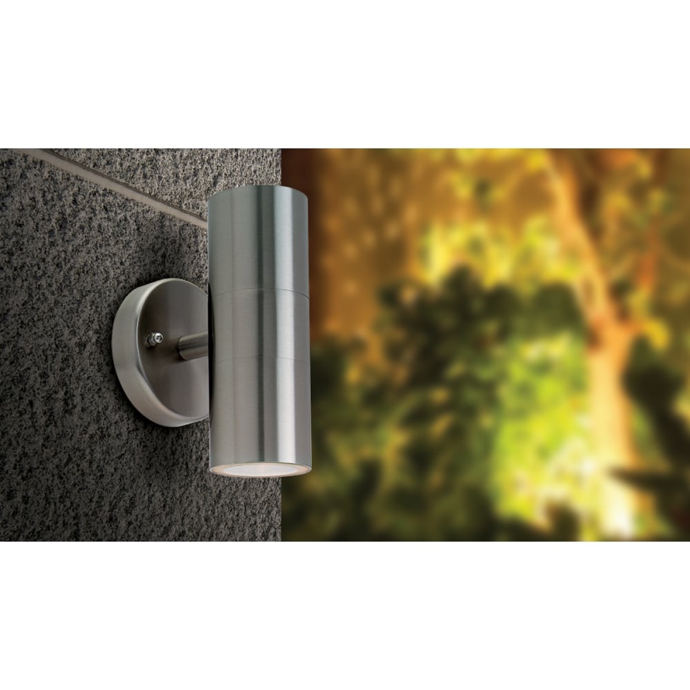 Modern Stainless Steel Dual Spotlight Outdoor Wall Light