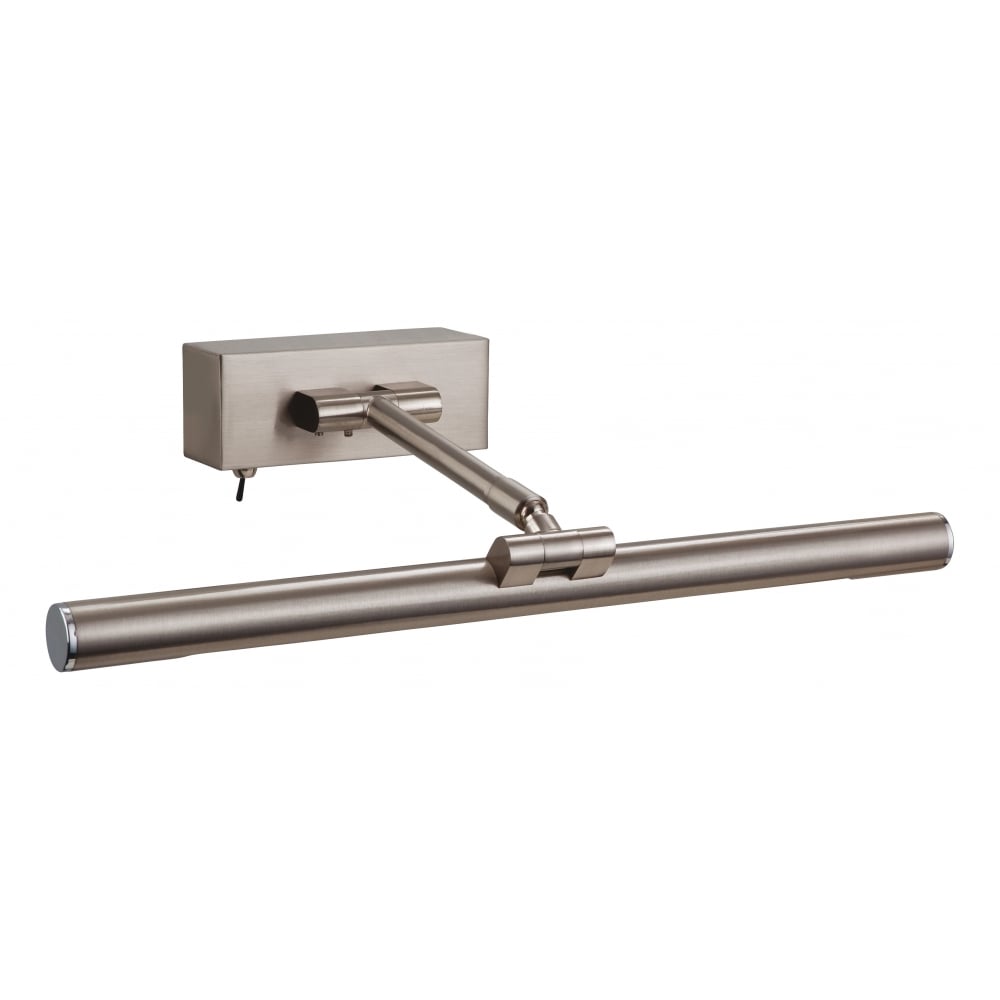 Modern Brushed Steel Picture Light with Switch (395mm)
