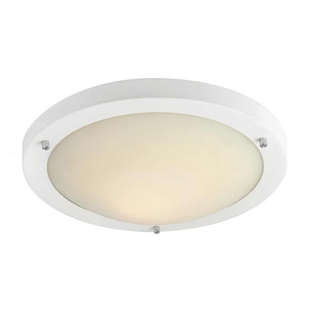 Sleek Opal Glass LED Ceiling Light in Modern White Finish