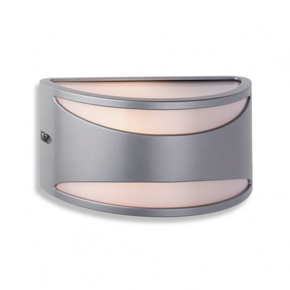Contemporary Silver Frosted Glass Outdoor Wall Sconce