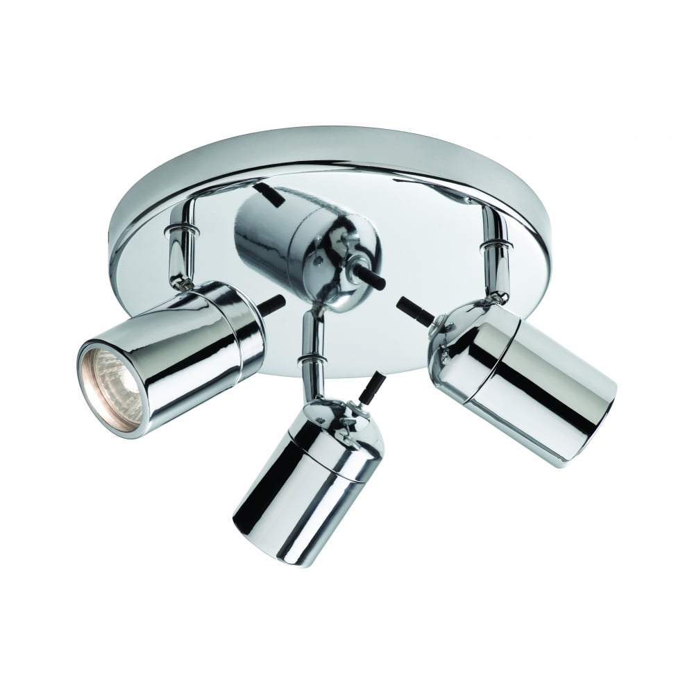 Sleek Chrome Contemporary Bathroom Triple Light Fixture