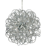 Contemporary Chrome Spiral Wire Pendant Light Fixture