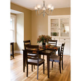 Elegant Satin Steel Floral 5-Light Ceiling Fixture with Opal Glass