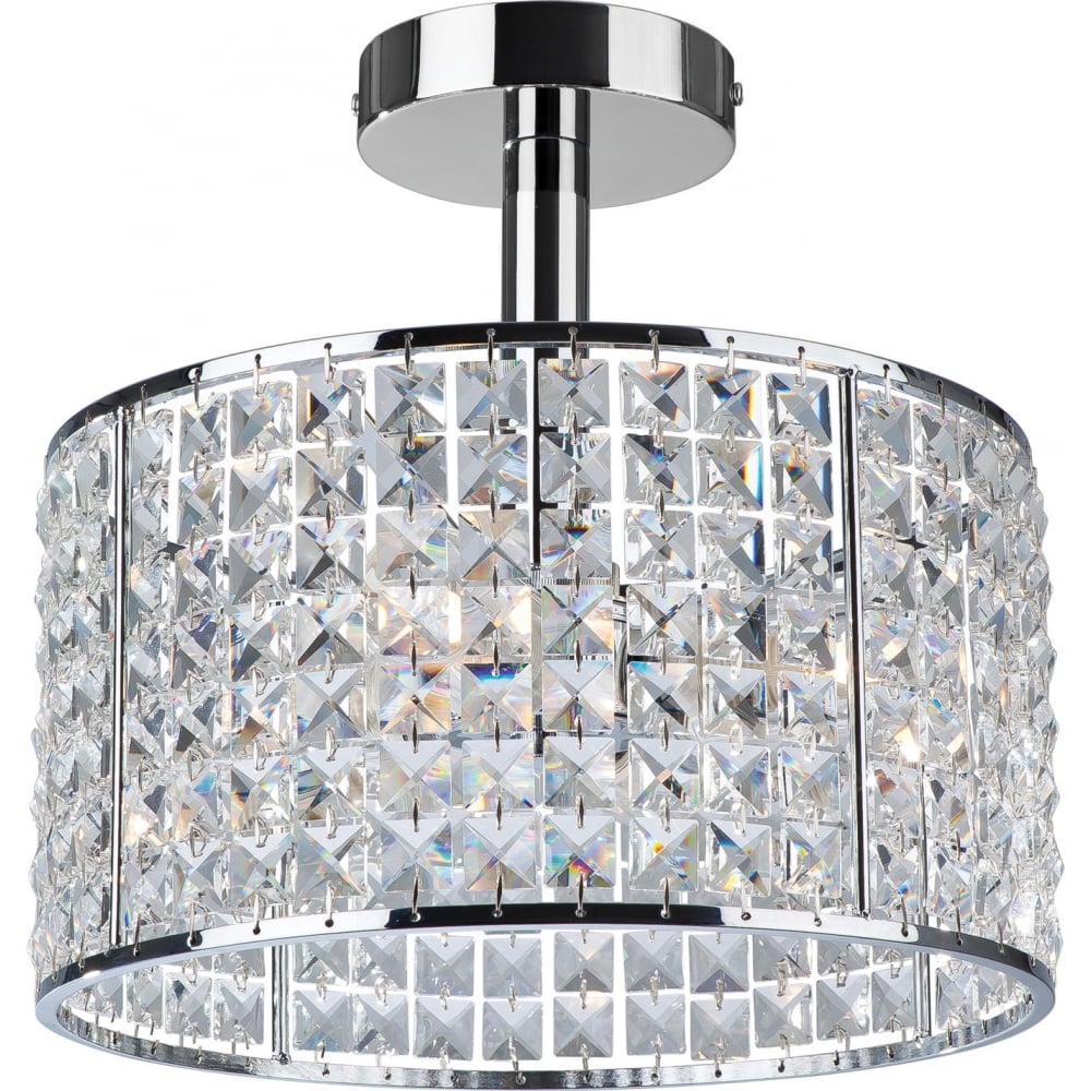 Radiant Deco Chrome Crystal Pendant Light