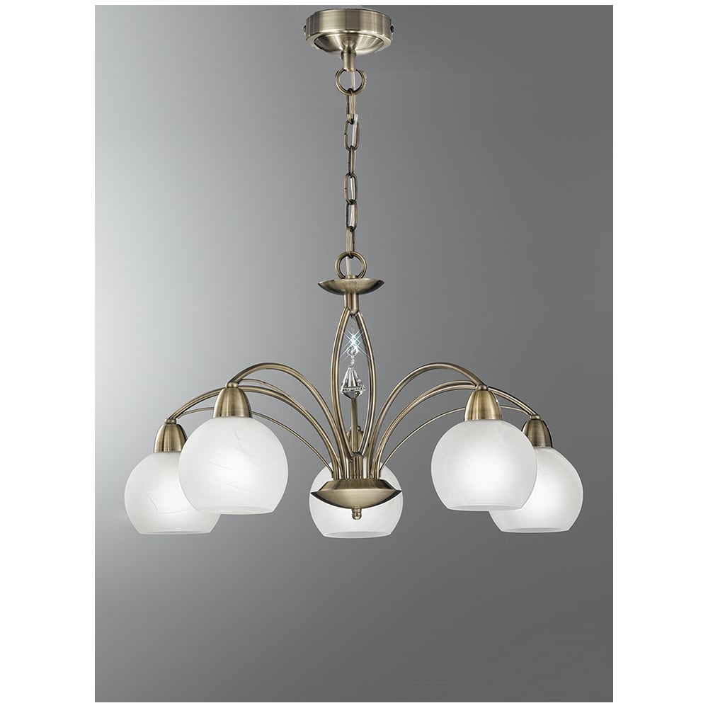 Celestial Bronze 5-Light Crystal Chandelier Ceiling Fixture