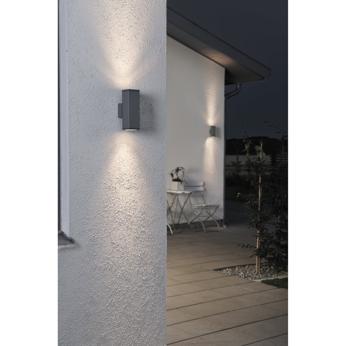 Konstsmide Monza Dual Square Wall Light in Anthracite Finish