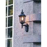 Pallas Matte Black Outdoor Upward Lantern Wall Light